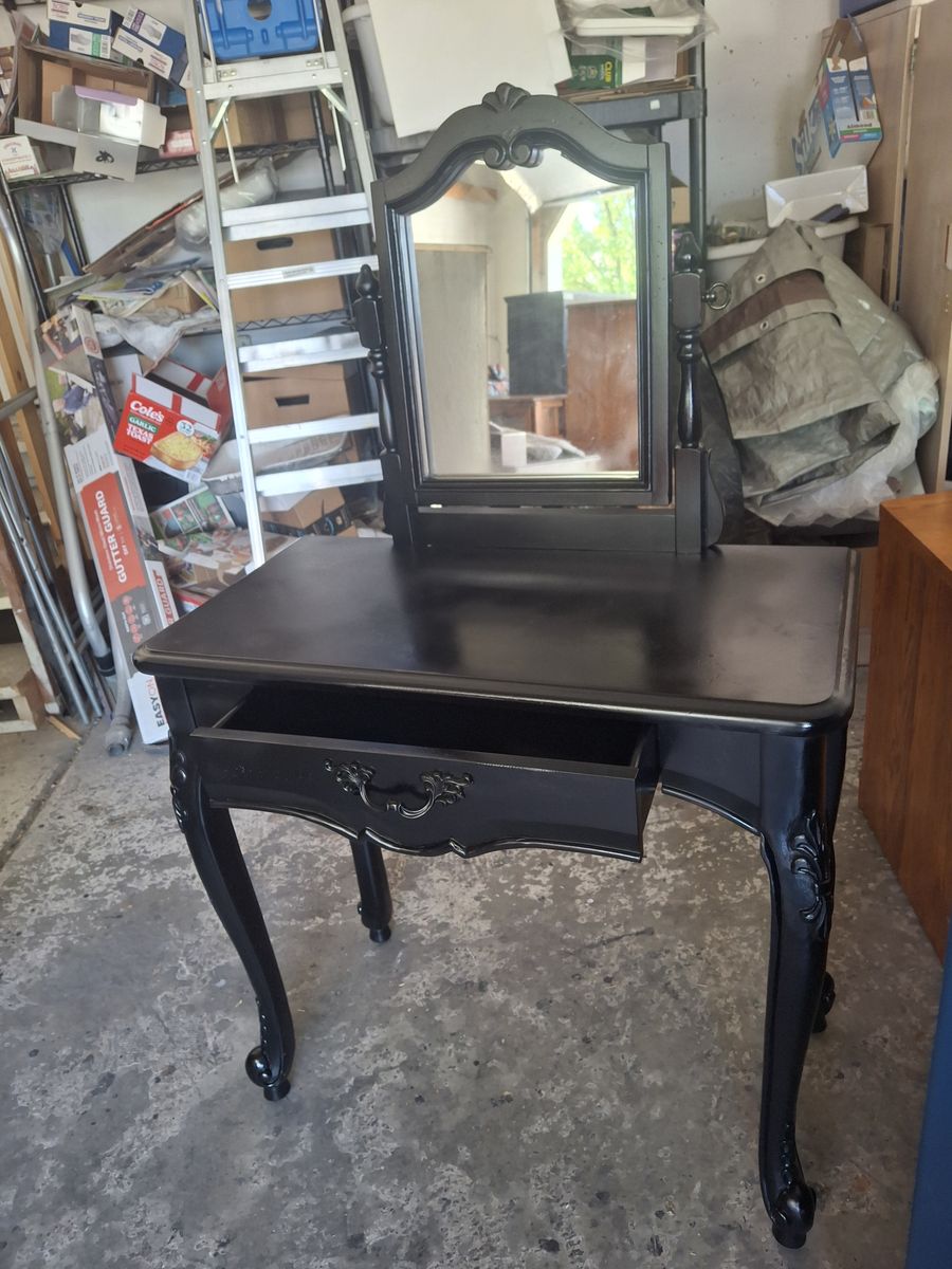 all wood black vanity