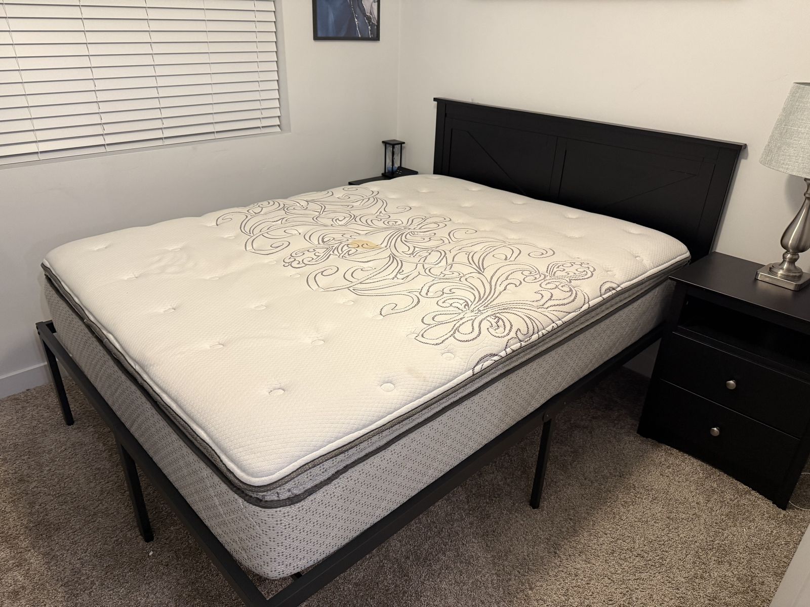 Queen Mattress, Frame, Head Board