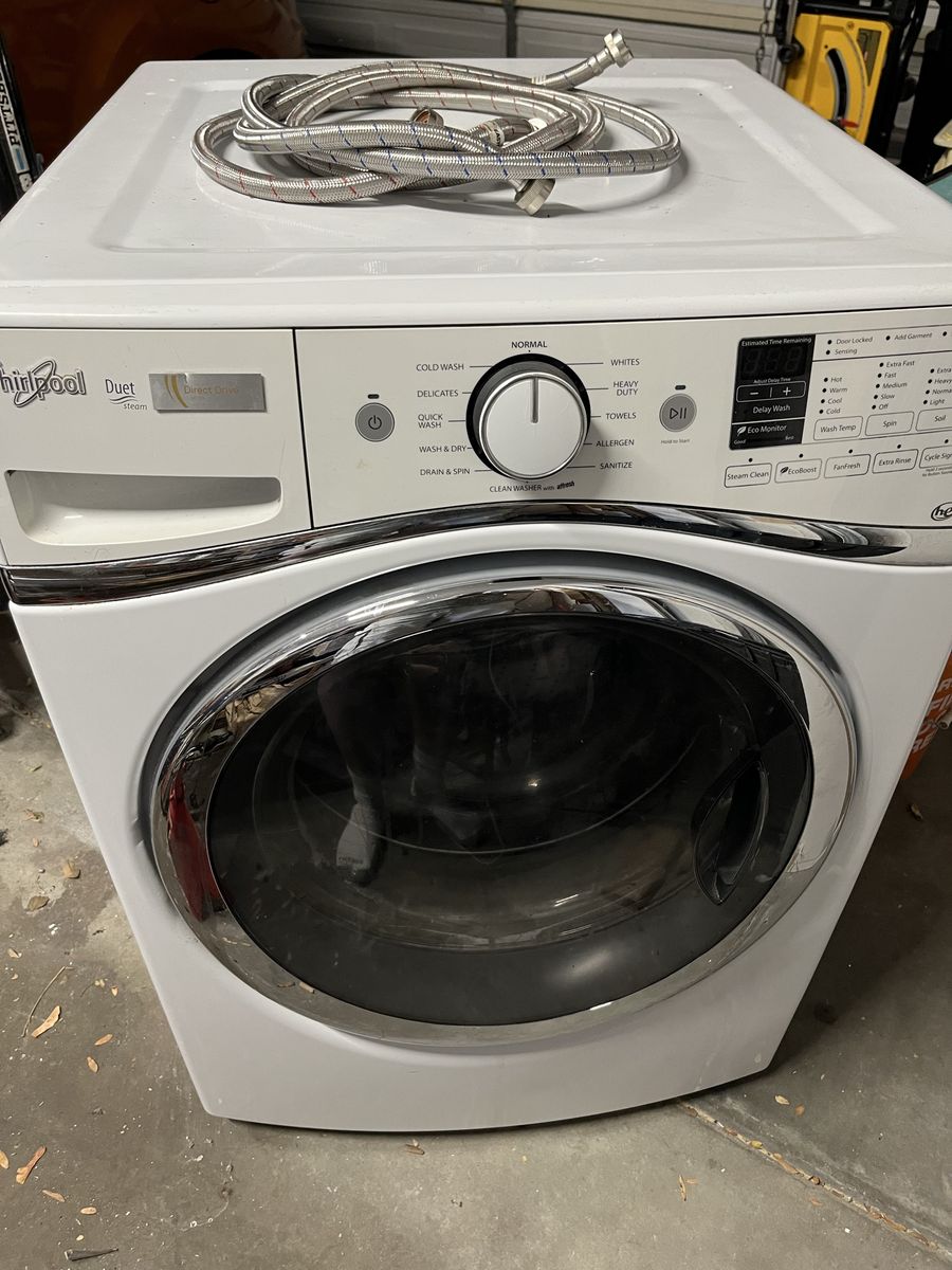Whirlpool Duet Front Load Washer - White, Steam, Direct Drive, EcoBoost, Sanitize