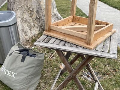 Free Blow Up Mattress And Two Tables