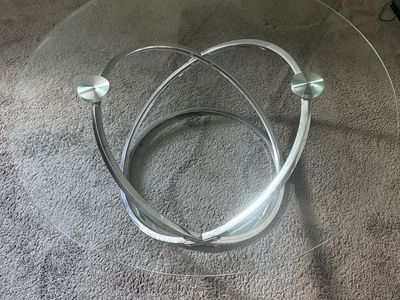 Chrome & Glass Round Coffee Table - Modern Design