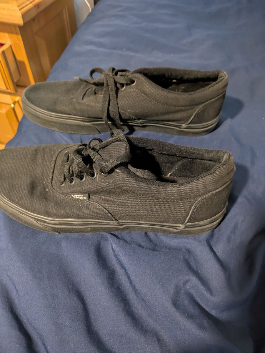 Vans Black Canvas Sneakers - Men's Size 9 Casual Shoes