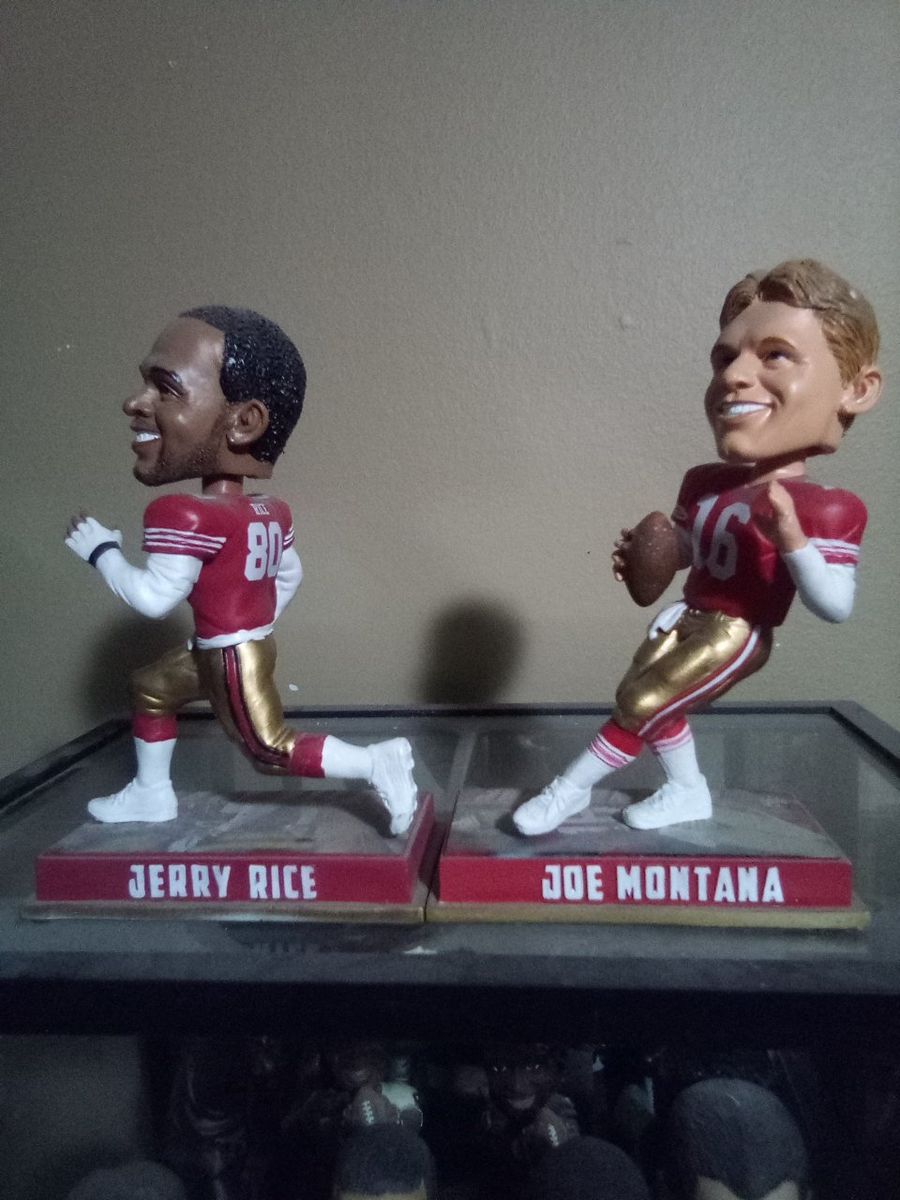 San Francisco 49ers Jerry Rice & Joe Montana Bobbleheads Set - NFL Football Memorabilia
