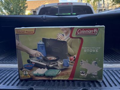 Coleman PerfectFlow 2-Burner Propane Camping Stove in Box