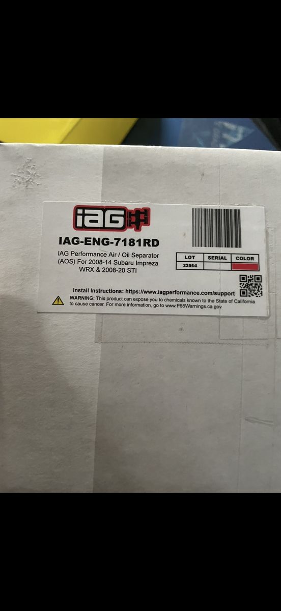Subaru Iag air oil separator 08-14 wrx 08-20 sti
