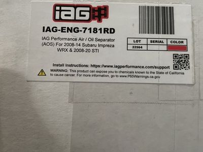 Subaru Iag air oil separator 08-14 wrx 08-20 sti