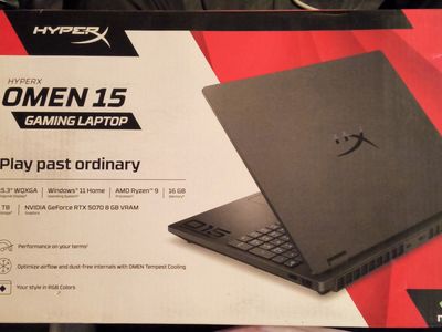 HYPERX OMEN 15 Gaming Laptop 15.3" WQXGA AMD Ryzen 9 RTX 5070 16GB RAM 1TB SSD Windows 11 Home