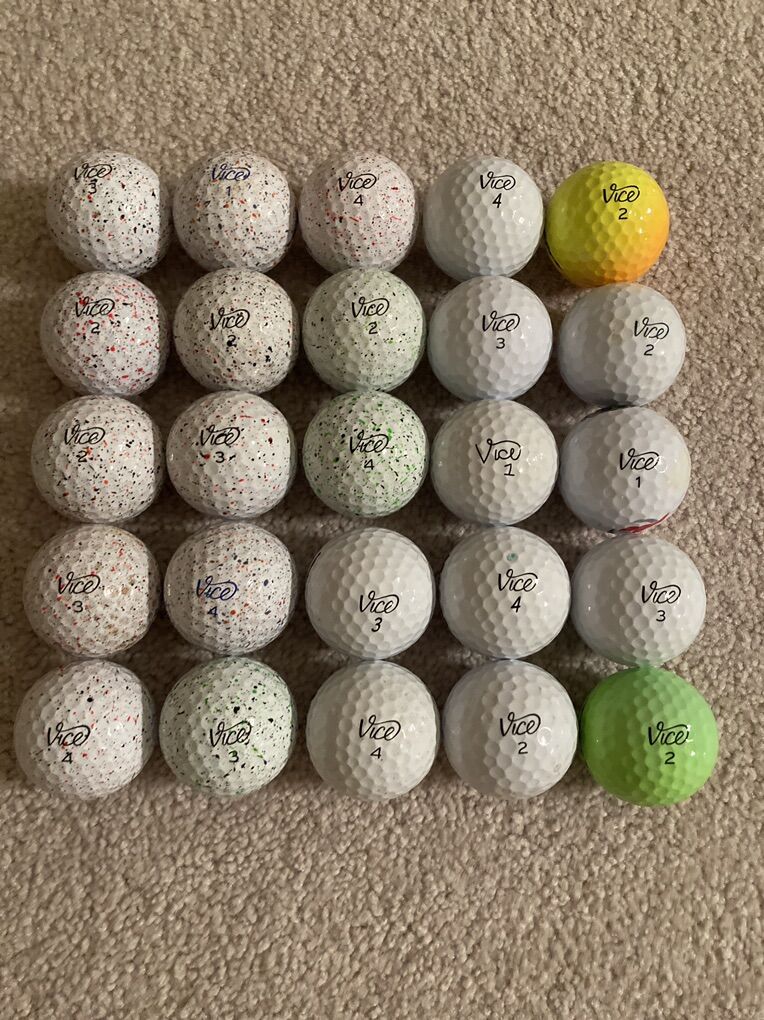 25 Vice Golf Balls EXC-NM $18
