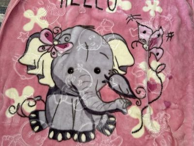 Pink Plush Elephant Baby Blanket