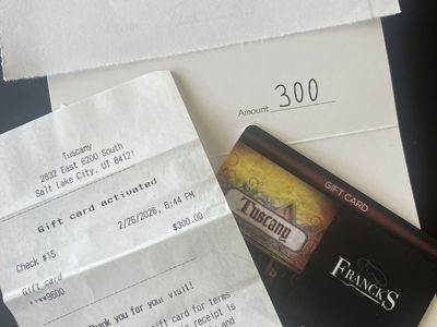 Gift Card Tuscany/Frank's Holladay $330