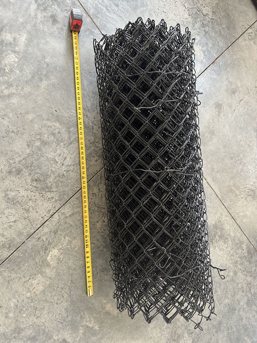 Black galvanized chain link fence and gate