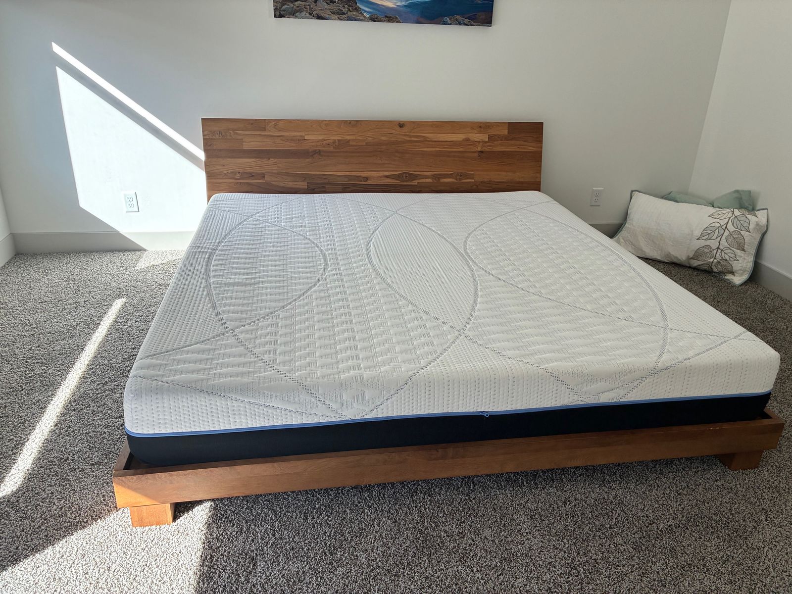 CB2 solid teak king bed frame