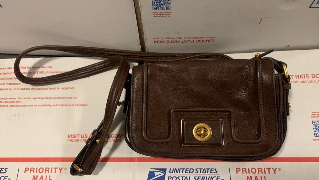Marc Jacobs Brown Leather Turnlock Bag