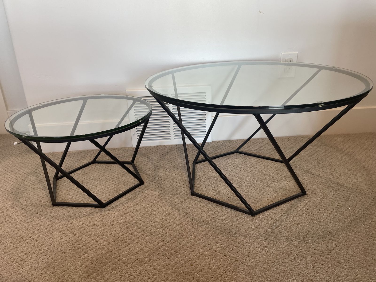 Modern Glass Coffee Table & Side Table Set