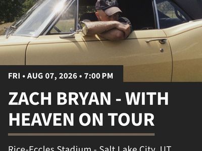 Zach Bryan – 2 Amazing Lower Bowl Tickets | Face Value
