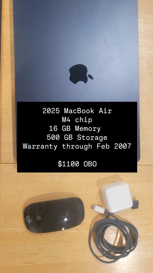 2025 MacBook Air 15in  M4 Chip 16GB RAM 512GB