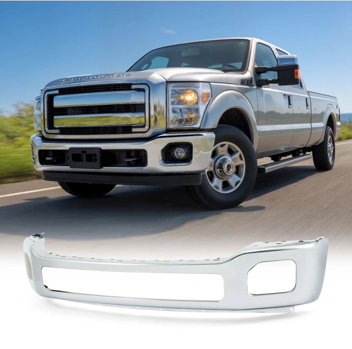 Chrome Front Bumper Face Bar for Ford F-250 F-350 F-450 Super Duty 2011-2018