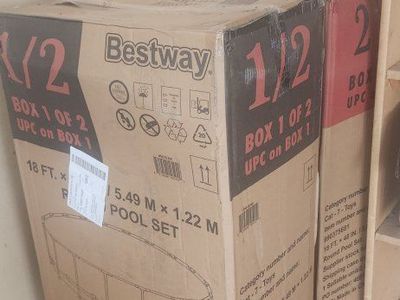 Bestway 18 ft. x 48 in. Round Power Steel Above Ground Pool Set - New in Box