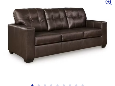 Leather Sofa with let out bed