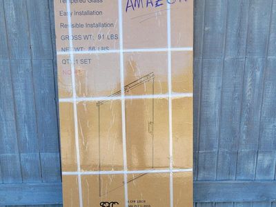 Frameless shower door 43-48" X 72" in brushed nickel