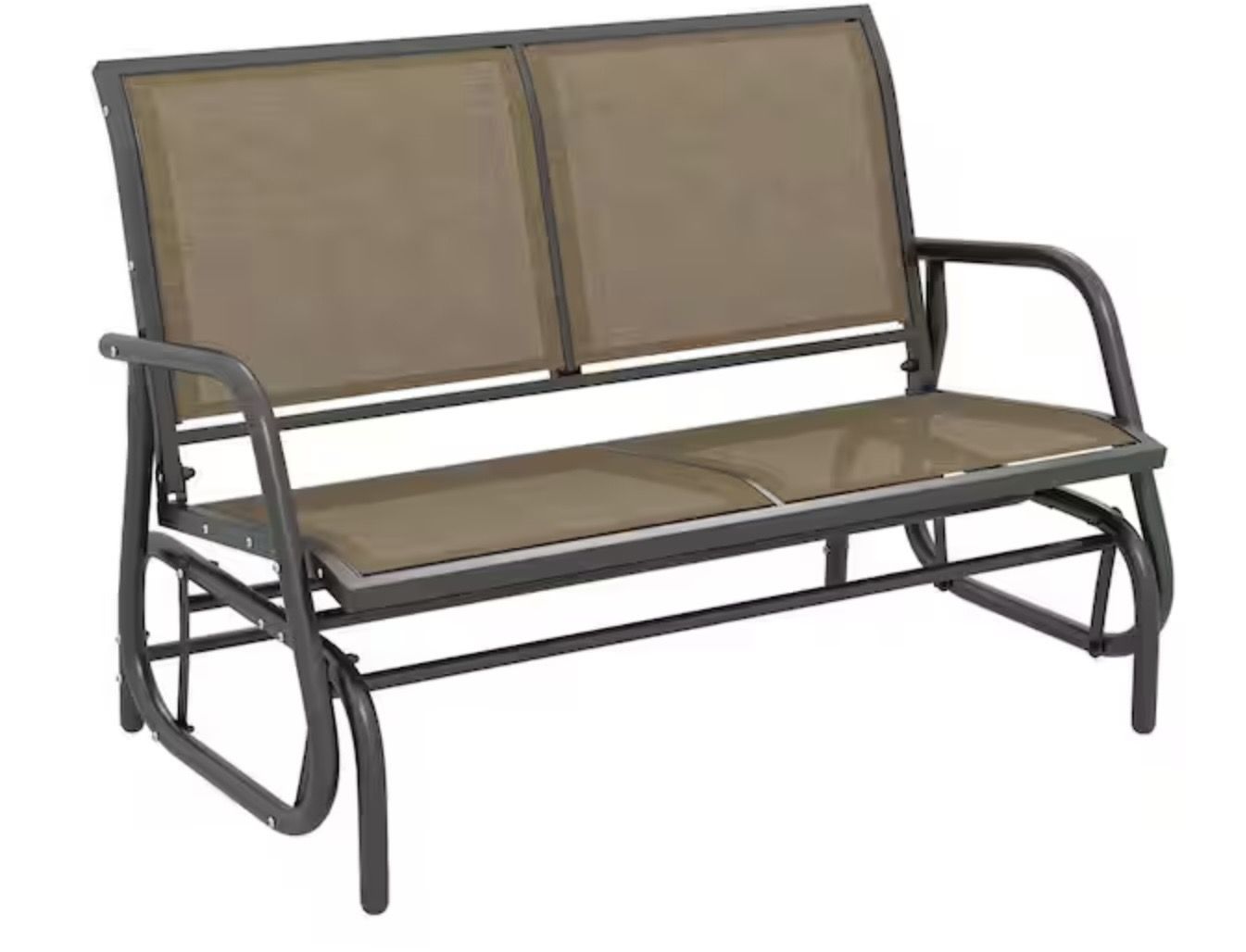 Outsunny Outdoor Glider Bench for 2 People Light Mixed Brown Color Maximum Load 572 lbs.