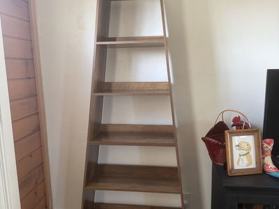 Wooden Ladder Bookshelf Tapered 6-Tier Display Shelf
