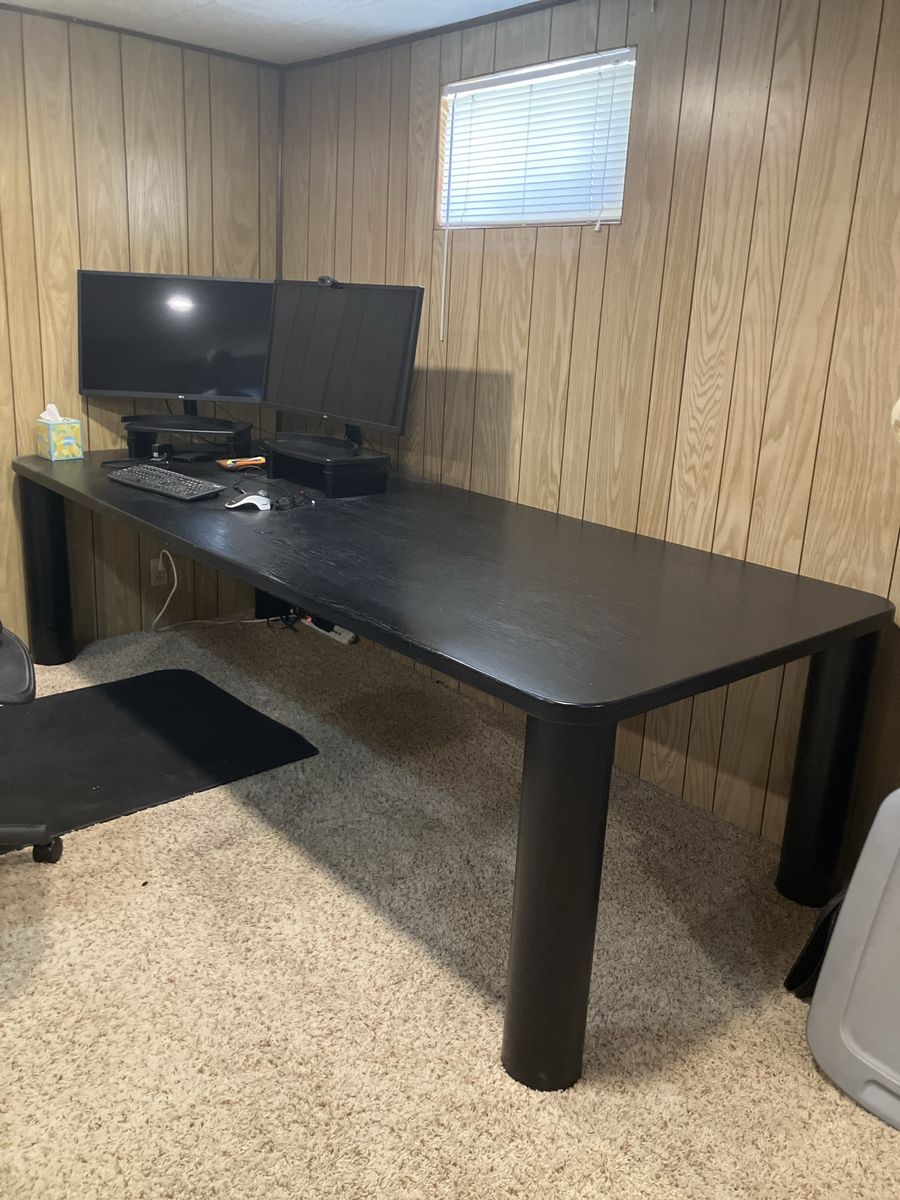 Solid black oak extra large and deep work table/desk