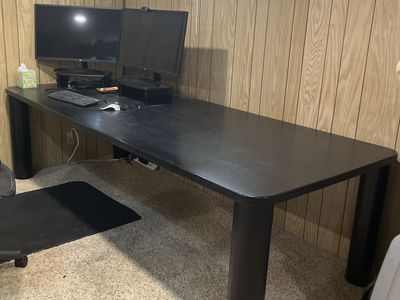 Solid black oak extra large and deep work table/desk
