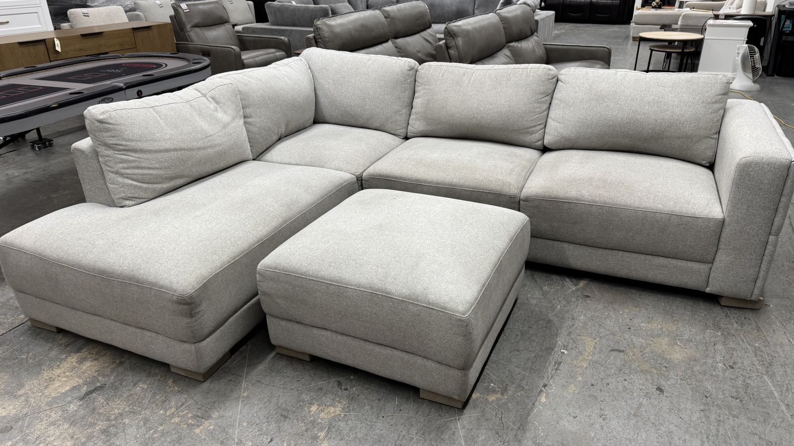 Sectional Sofa Fabric Ottoman
