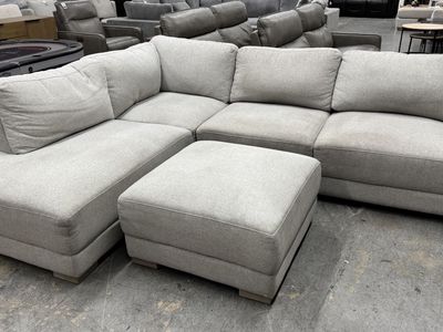 Sectional Sofa Fabric Ottoman