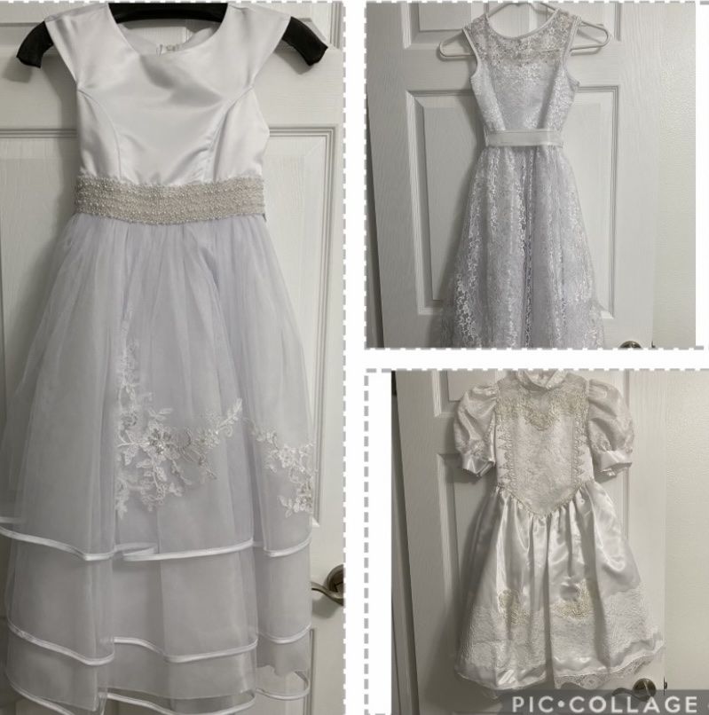 Beautiful White Dresses  Girls Flower Girl Dress, 1st Communion Dress, Baptism Dress