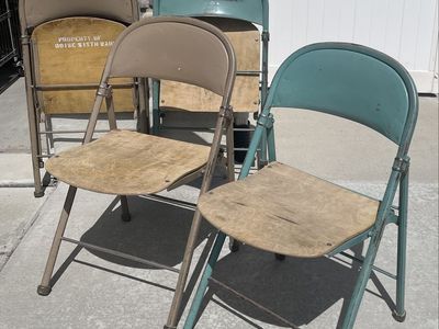 Vintage American Seating Co. Folding Chairs from Boise 6 Ward