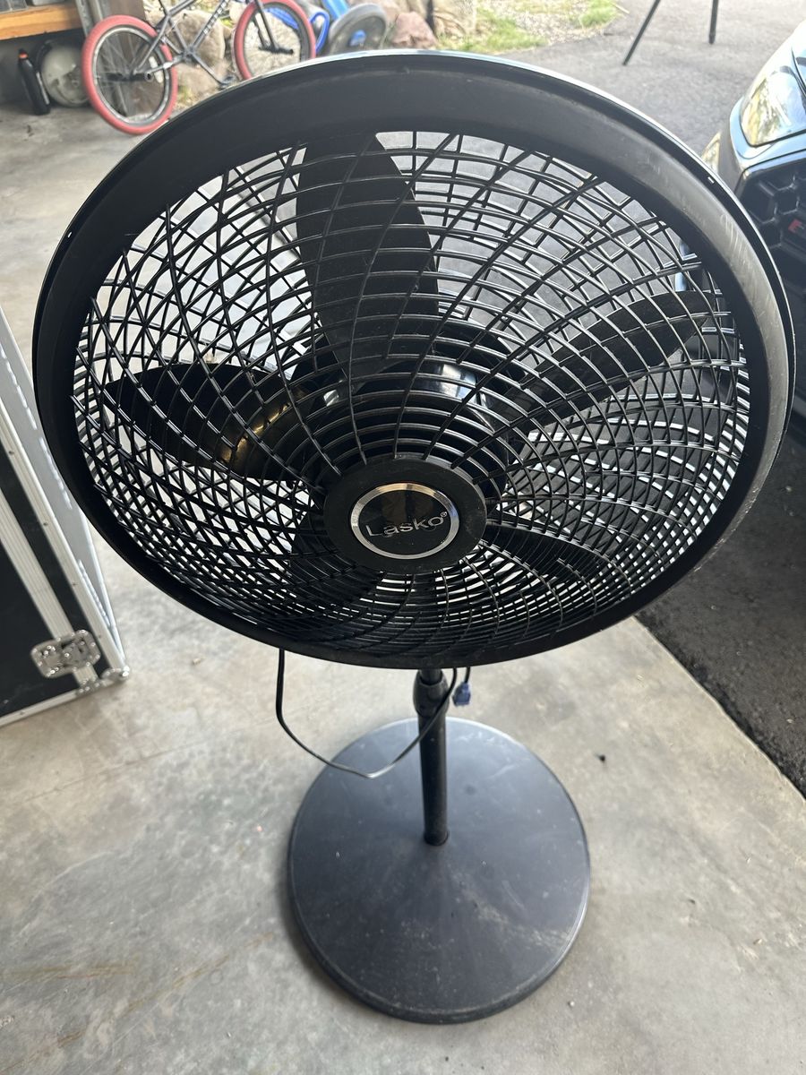 Lasko Black Pedestal Standing Fan - Adjustable Height