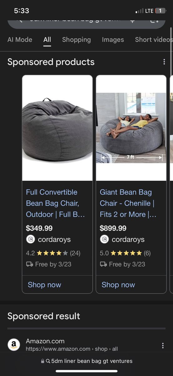 Giant Bean Bag Pre Filled
