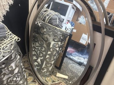 Silver beveled glass mirror