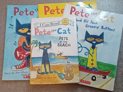 Pete the Cat 4-Book Set: I Love My White Shoes, Rocking in My School Shoes, Four Groovy Buttons, Pete at the Beach