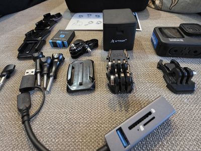 GoPro Hero 9 Black Action Camera with Artman Battery and Accessories - 2.7K 60fps