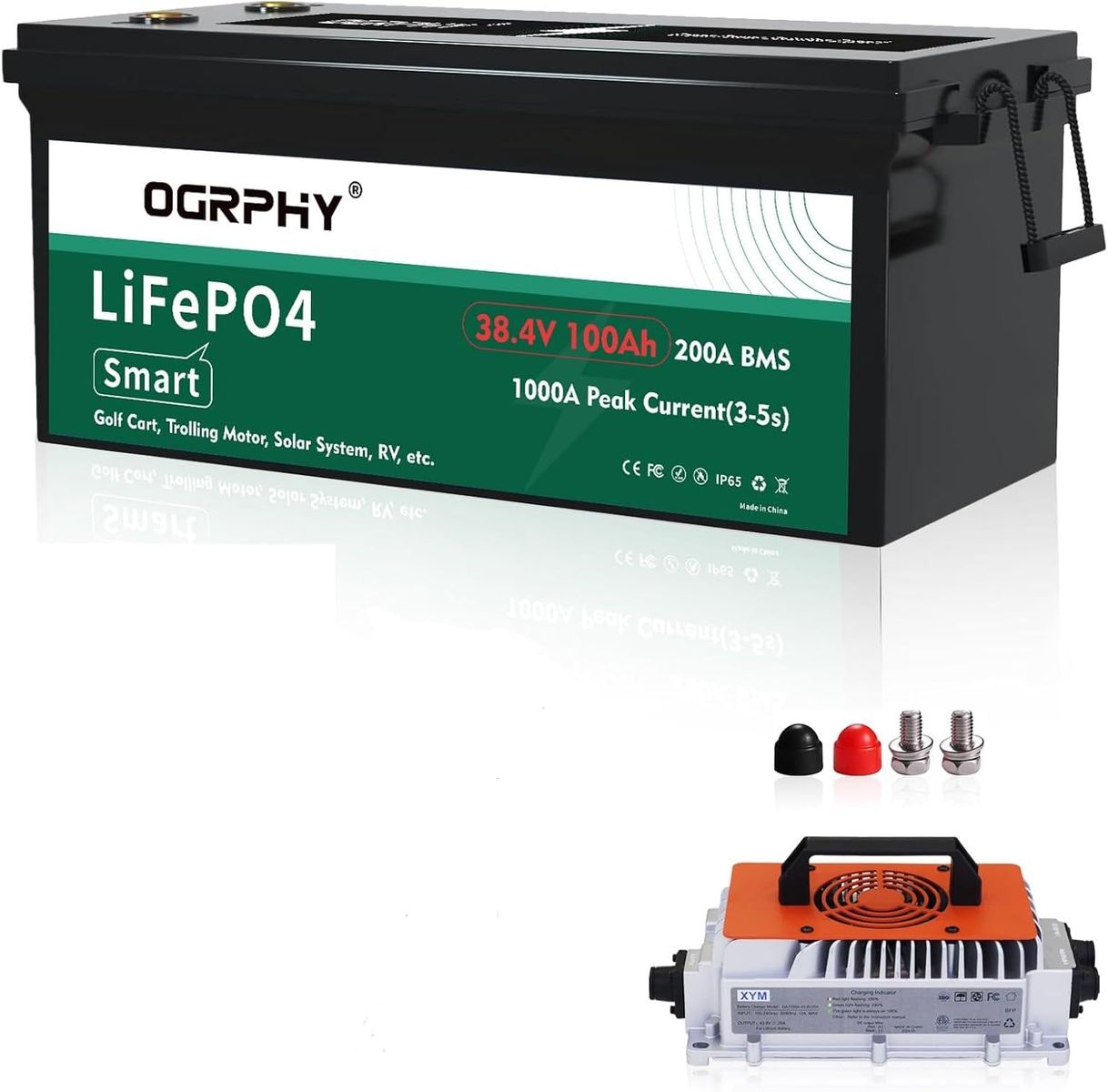 OGRPHY LAF3600 36V Lithium 100Ah LiFePo4  Battery and Monitor #105724