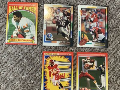 Vintage Score NFL Football Trading Cards - John Elway, Derrick Thomas, Buck Buchanan, Albert Lewis