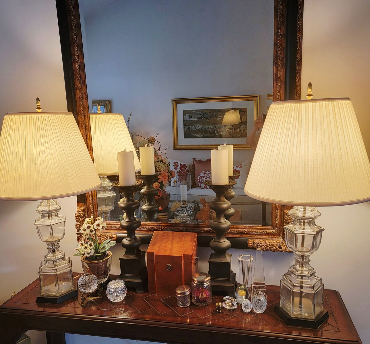 Chapman, Designer Lead Crystal Lamps 36" Tall