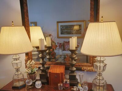 Chapman, Designer Lead Crystal Lamps 36" Tall