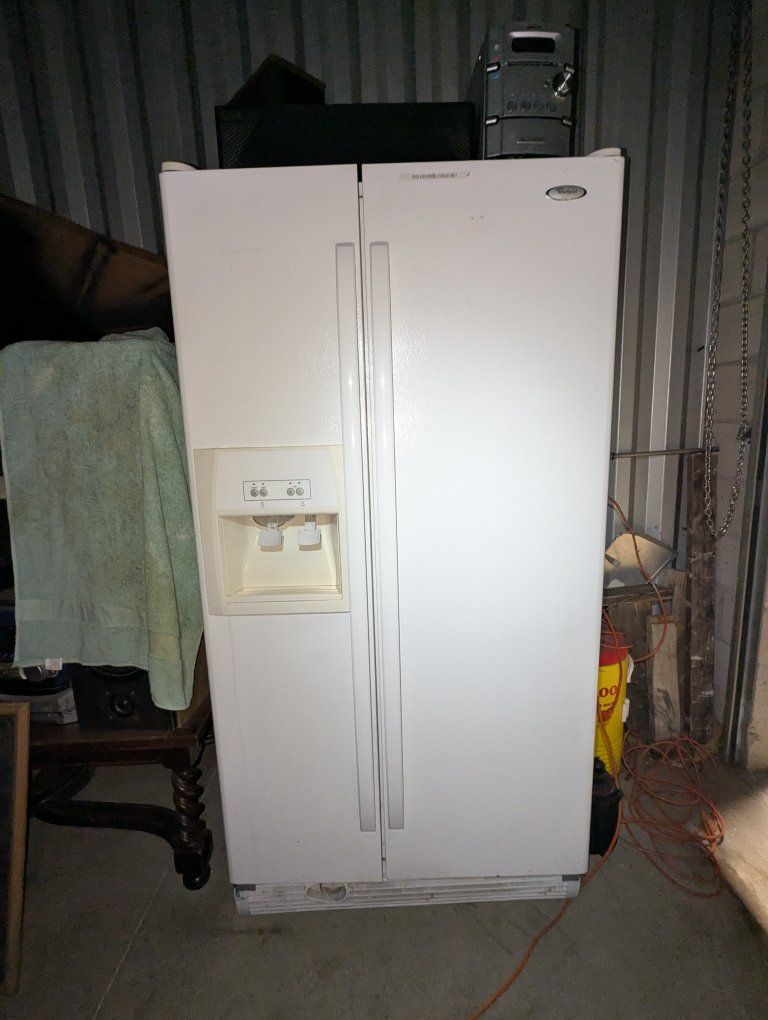 Whirlpool White Side-by-Side Refrigerator with Ice & Water Dispenser - Used Condition