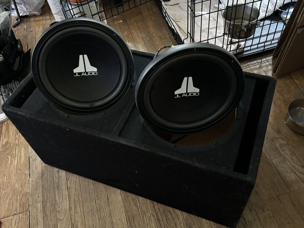Dual 12 Inch JL Audio Subs In Box
