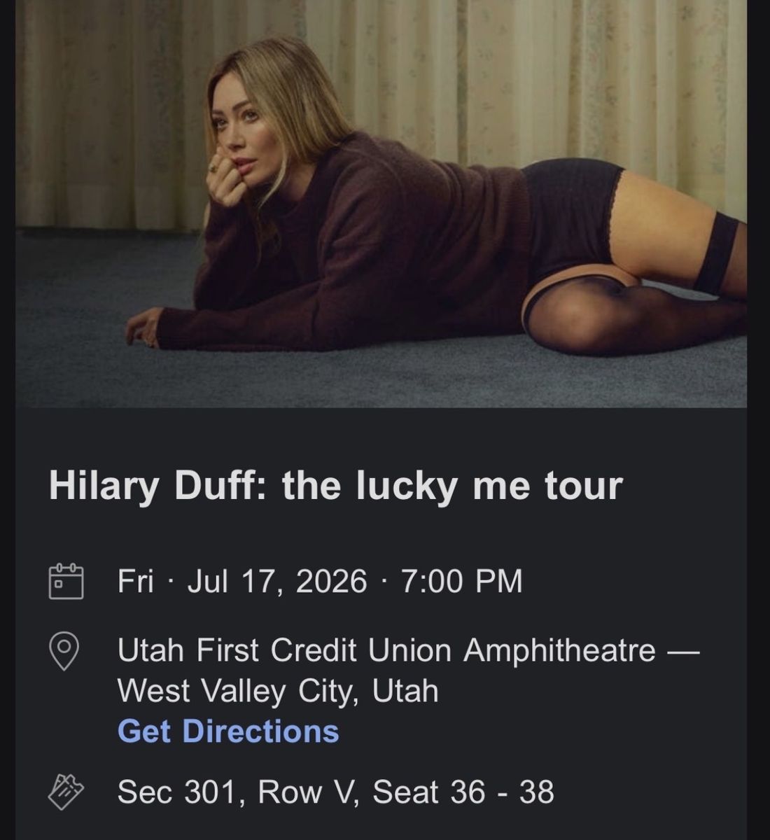 Hilary Duff: The Lucky Me Tour Tickets - July 17, 2026