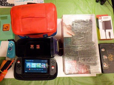 Nintendo Switch CIB Bundle - DRIFT-PROOF Hall Effect OEM Joy-Cons, Games, & Travel Kit.