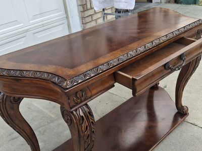 gorgeous all wood entry way table