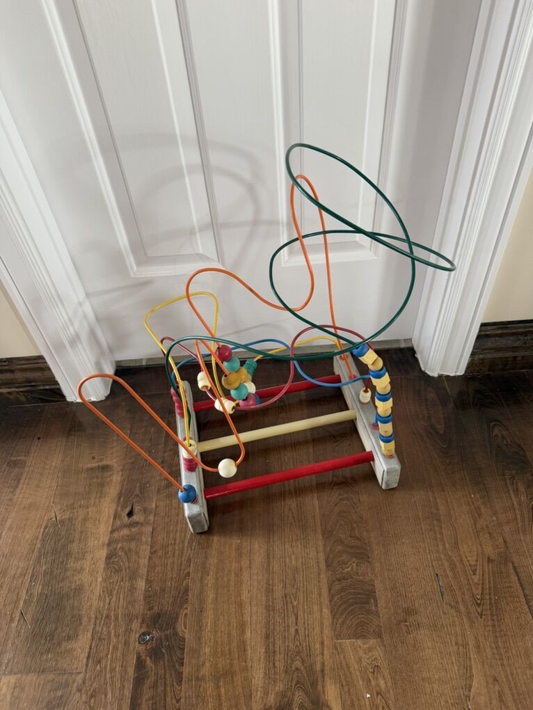 Vintage beaded baby learning toy