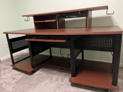 Sauder / Studio RTA Producer Station Model 420847 + Furman PL-8C — Cherry Studio Workstation (Excellent) — $300