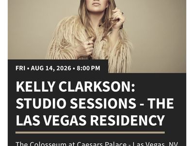 Kelly Clarkson: Studio Sessions - The Las Vegas Residency - Aug 14, 2026 at Caesars Palace