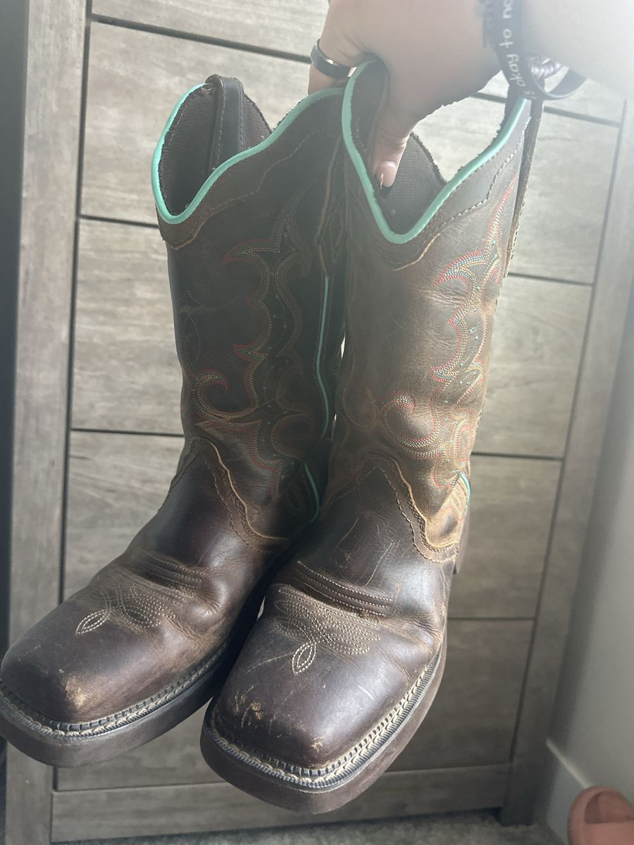 Justin Women's Leather Western Boots Brown Size 10